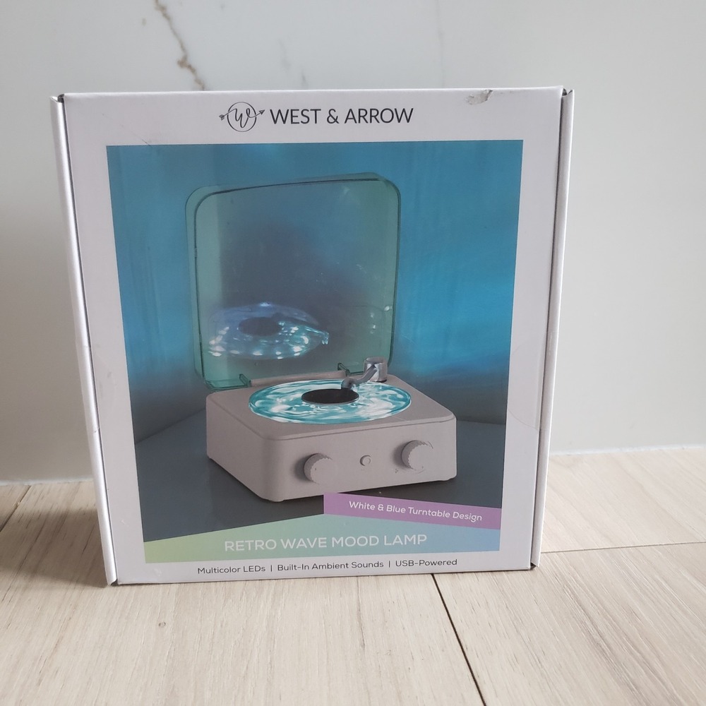 West & Arrow Retro Wave Mood Lamp Projector Light Sound Machine Ambient Noise‎